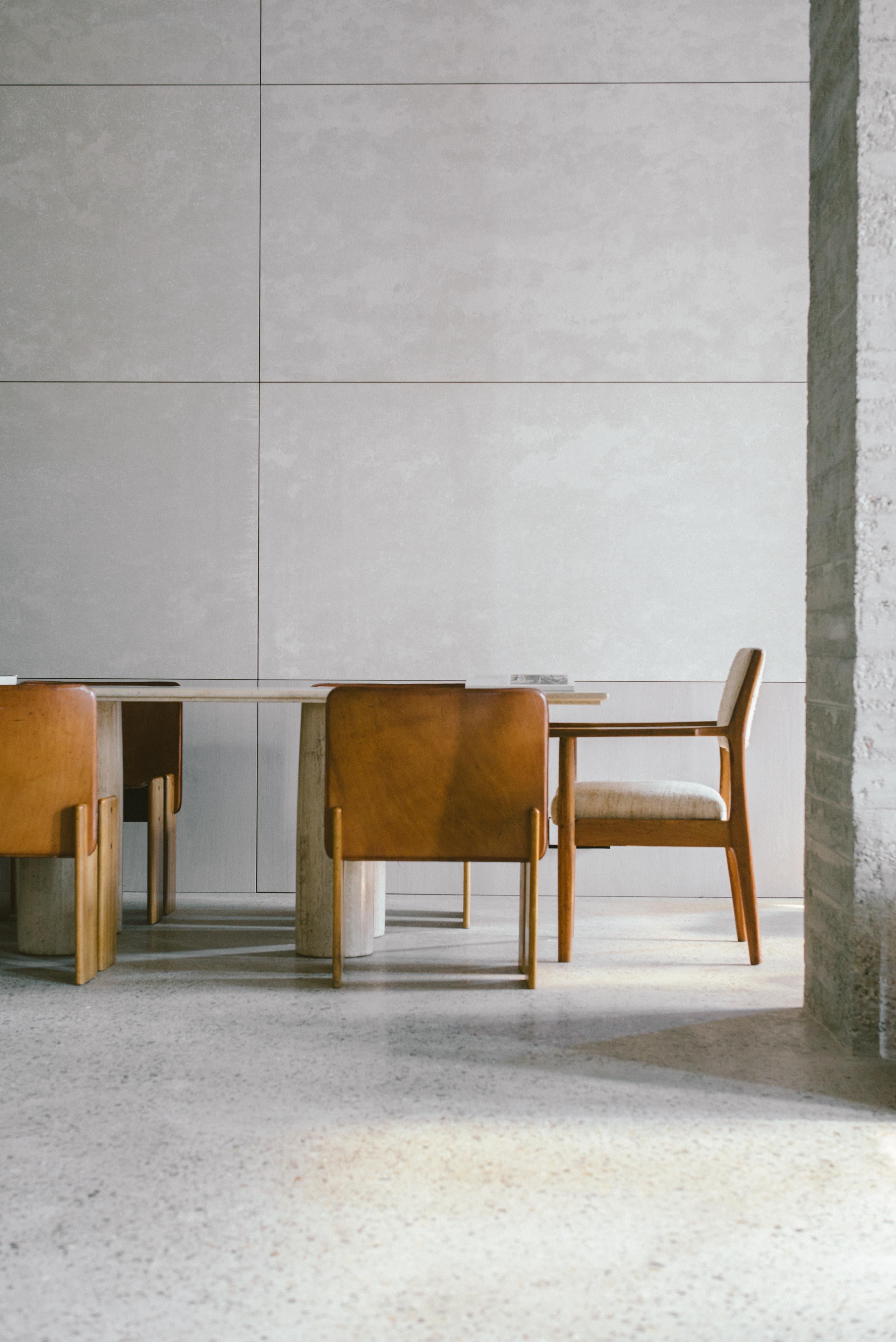 Afra & Tobia Scarpa Cognac Dining Chairs 11