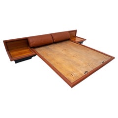 Afra & Tobia Scarpa Cognac Leather Bed Model Morna for Molteni, Italy, 1972