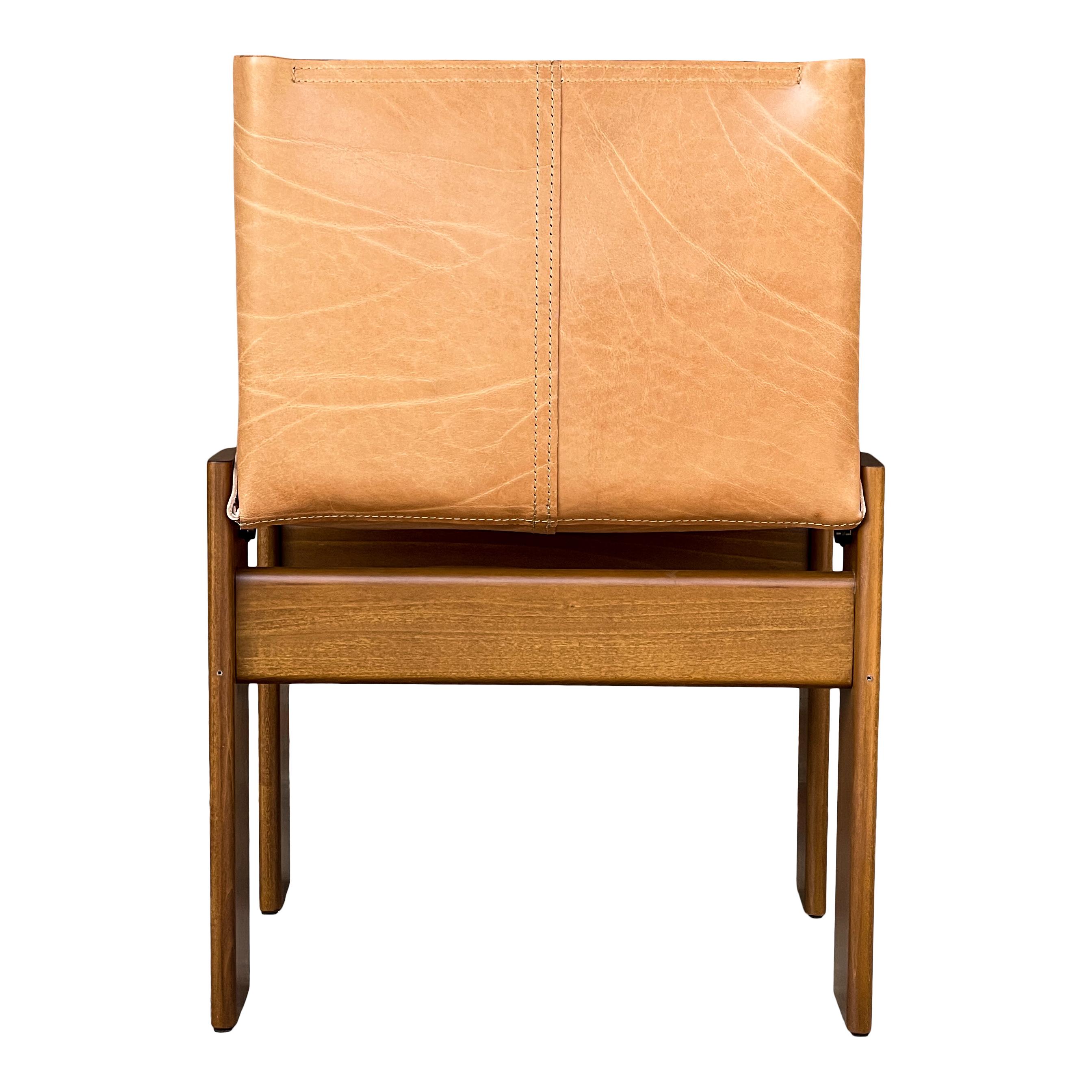 Afra & Tobia Scarpa Cognac Leather Monk Dining Chair for Molteni, 1973, Set of 4 For Sale 7