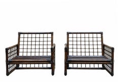 Afra & Tobia Scarpa Pair of Armchairs from the Basilan Series, Italy 1970s