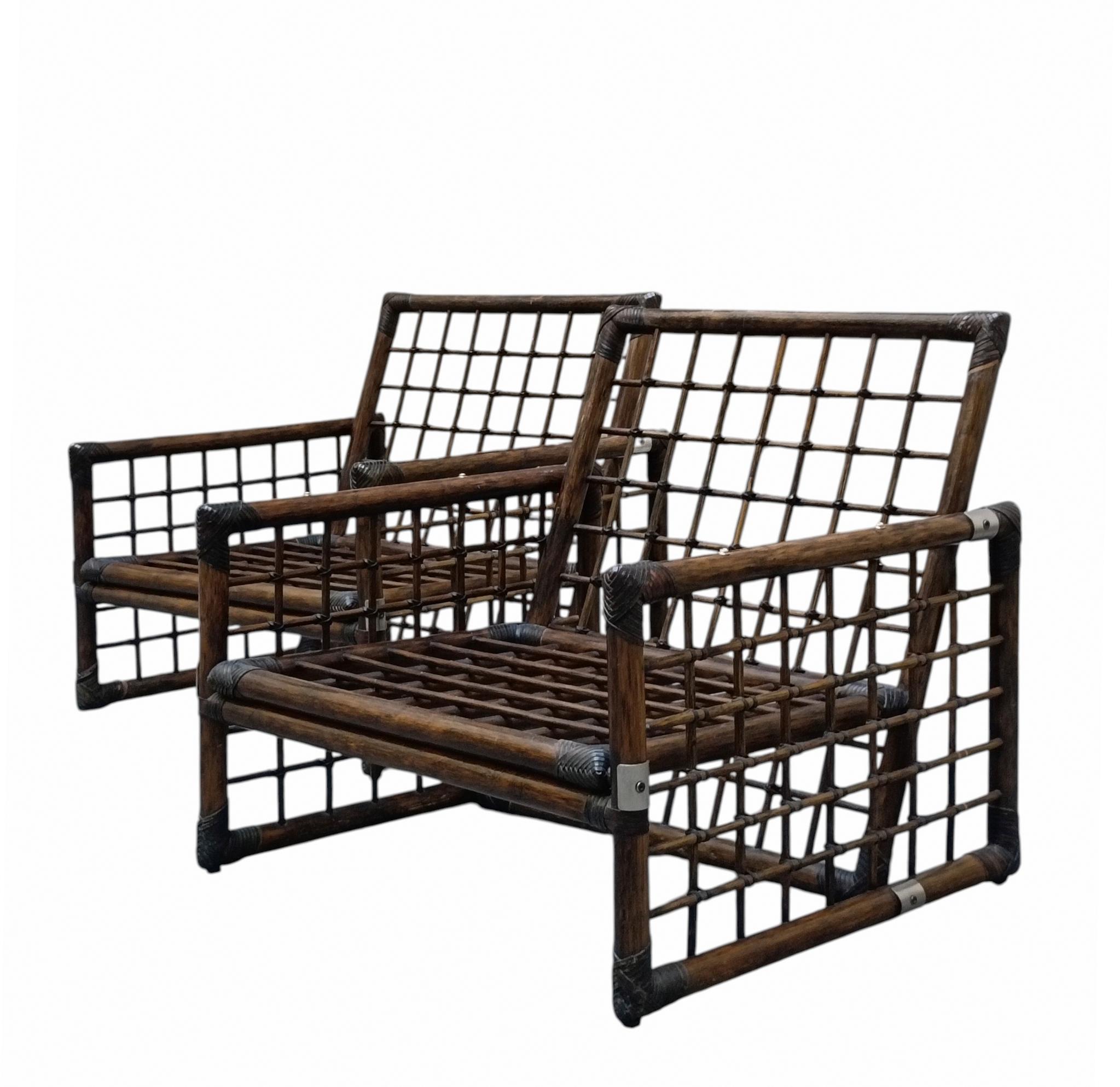 Mid-Century Modern Afra & Tobia Scarpa Paire de fauteuils de la série Basilan, Italie, années 1970 en vente