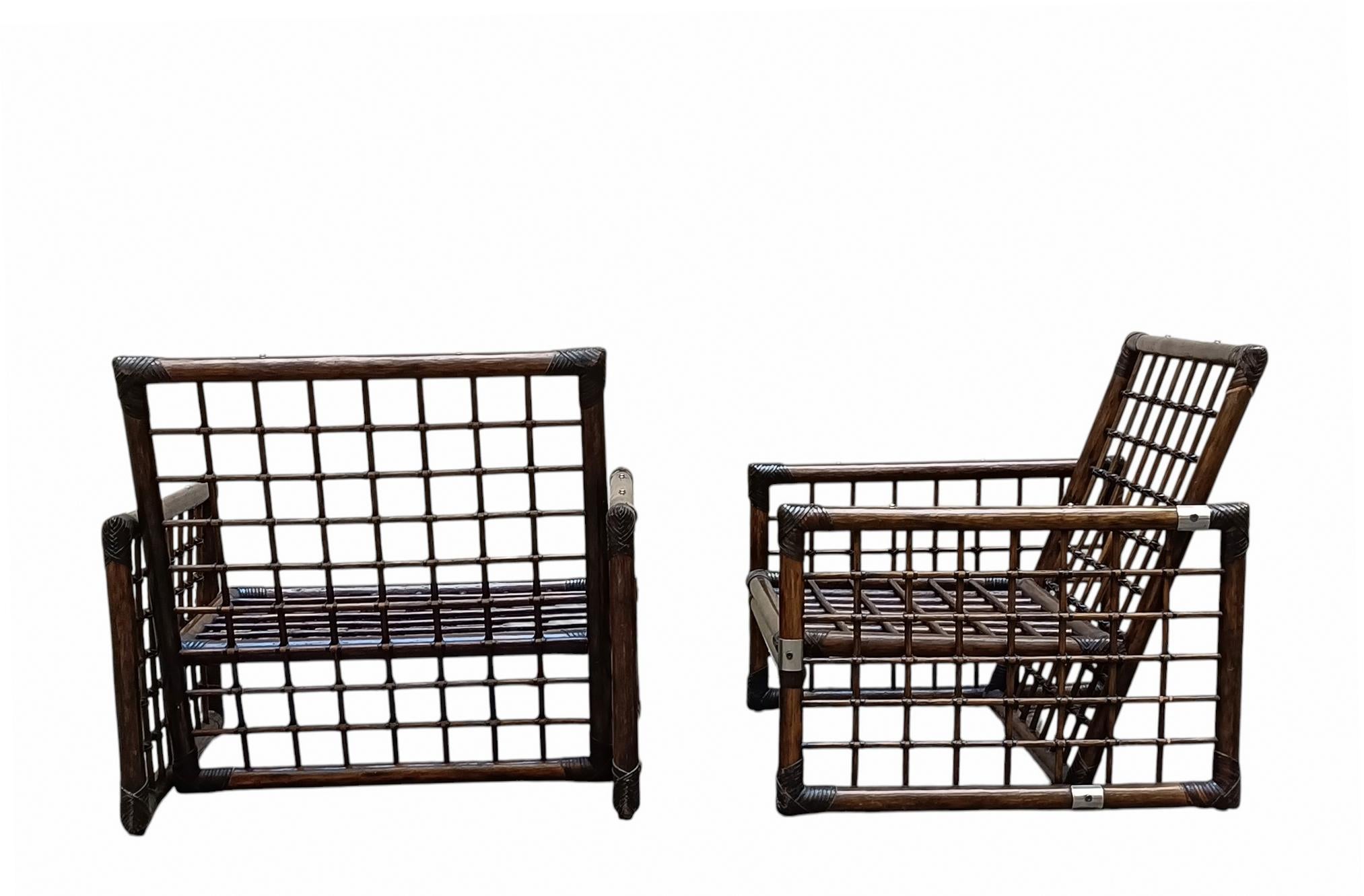 Late 20th Century Afra & Tobia Scarpa Paire de fauteuils de la série Basilan, Italie, années 1970 en vente