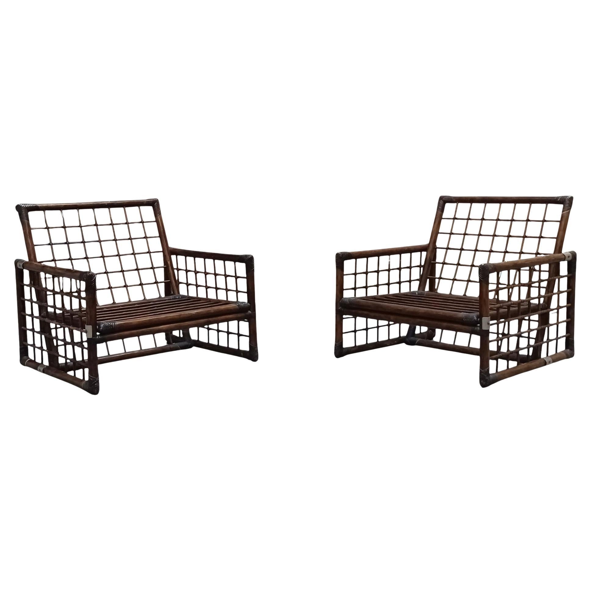 Afra & Tobia Scarpa Paire de fauteuils de la série Basilan, Italie, années 1970 en vente