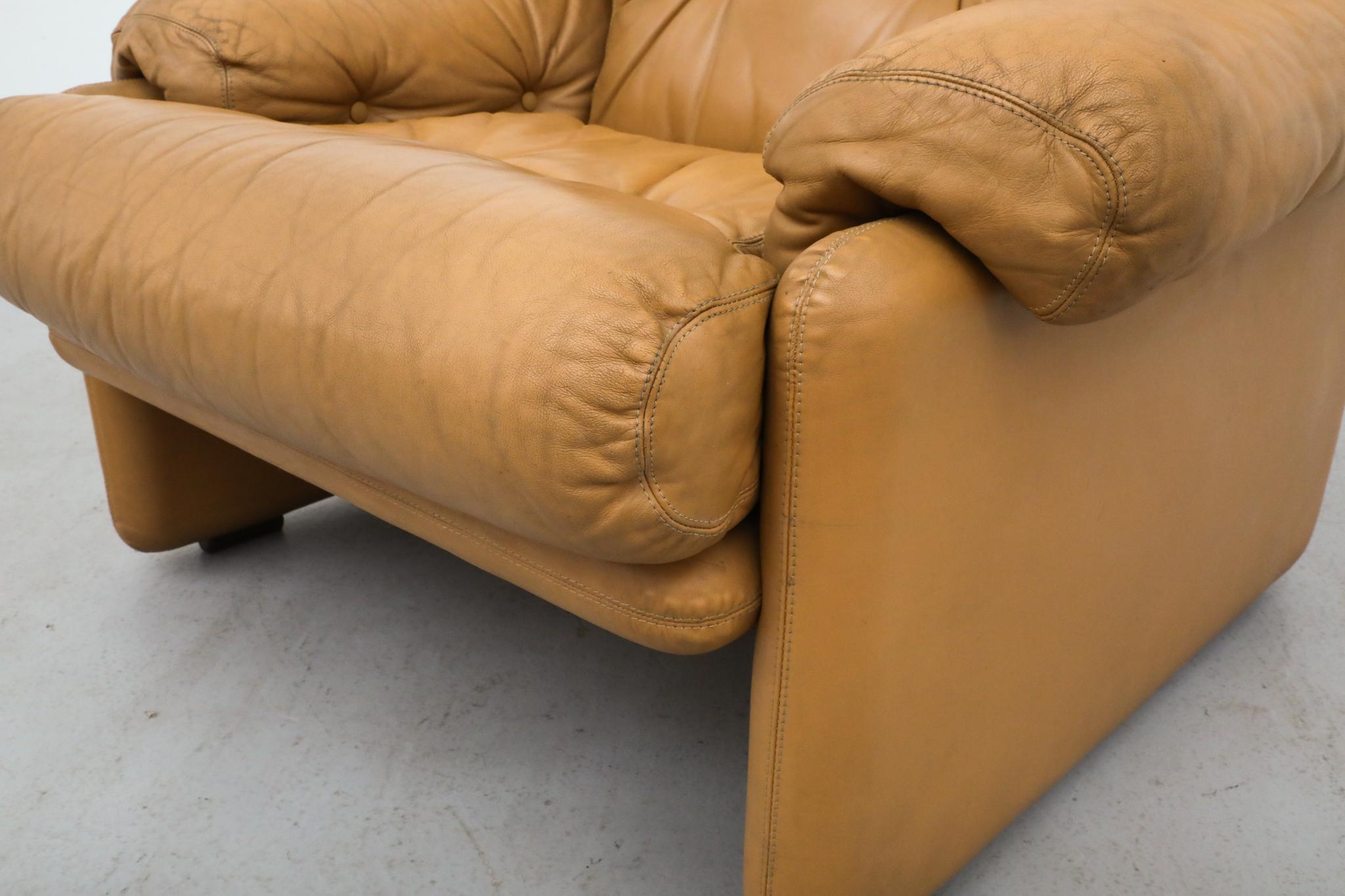 Afra & Tobia Scarpa 'Coronado' Butterscotch-Leder-Sessel, 1966 im Angebot 7