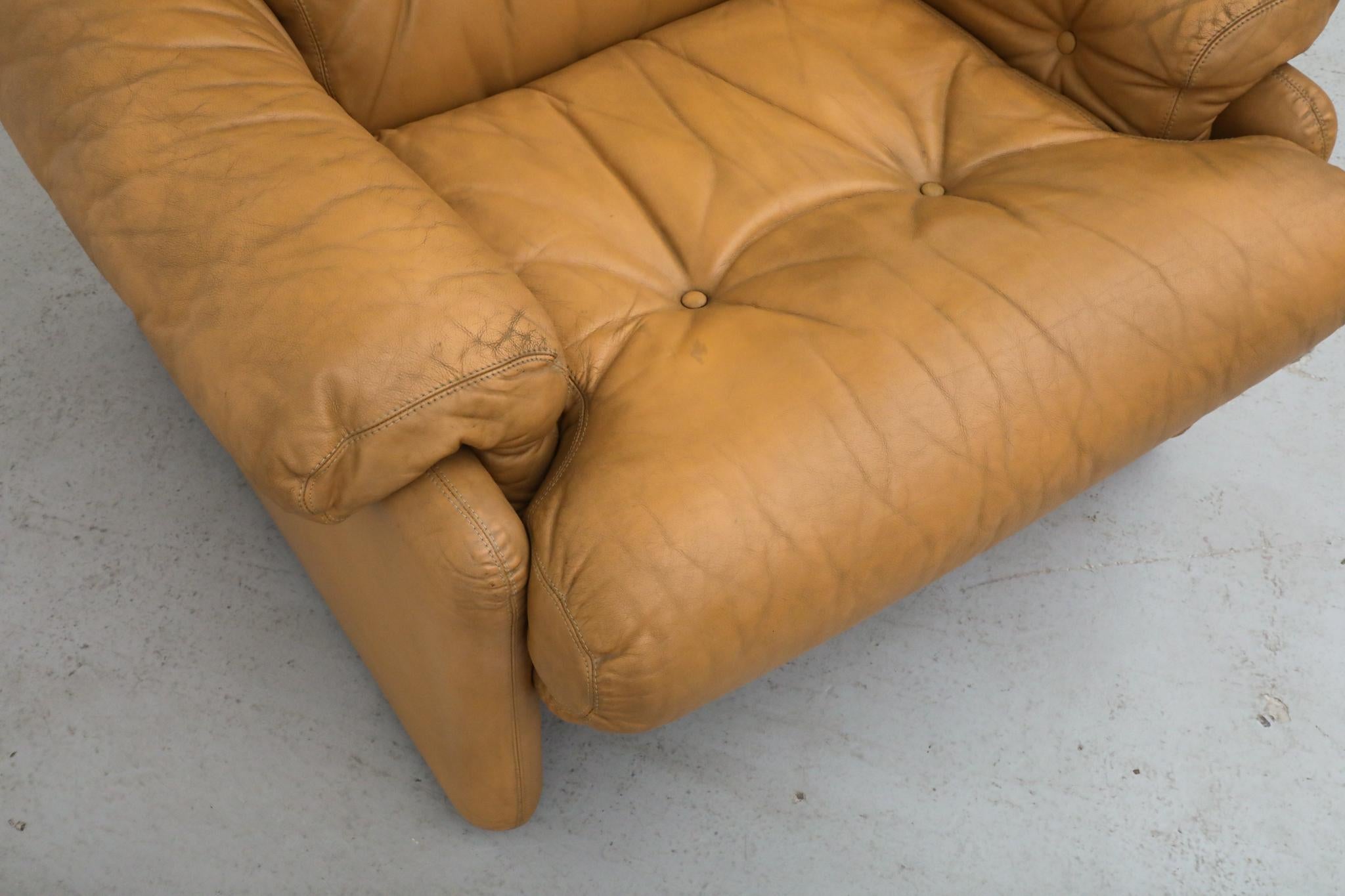 Afra & Tobia Scarpa 'Coronado' Butterscotch-Leder-Sessel, 1966 im Angebot 9