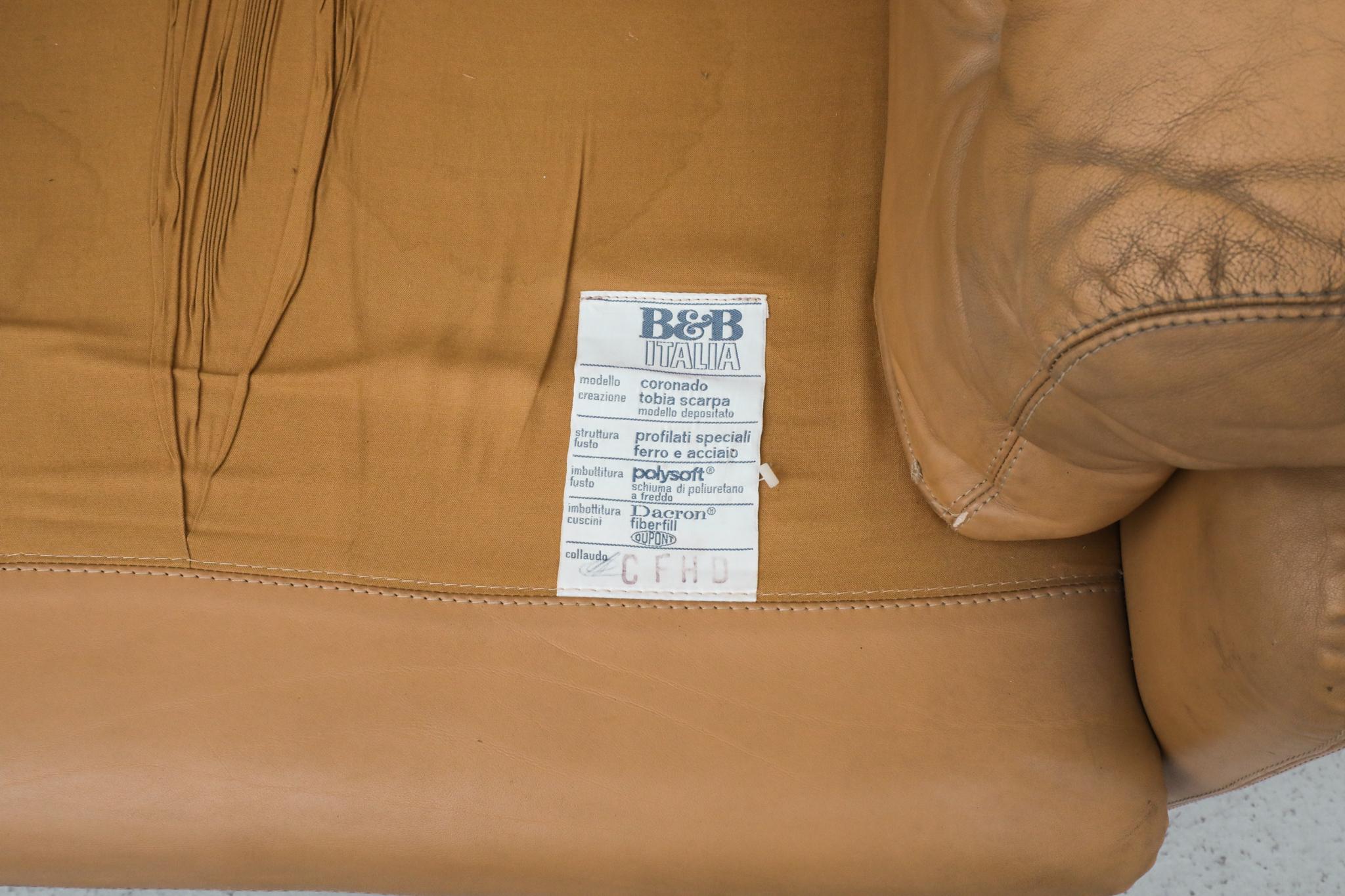 Afra & Tobia Scarpa 'Coronado' Butterscotch-Leder-Sessel, 1966 im Angebot 13