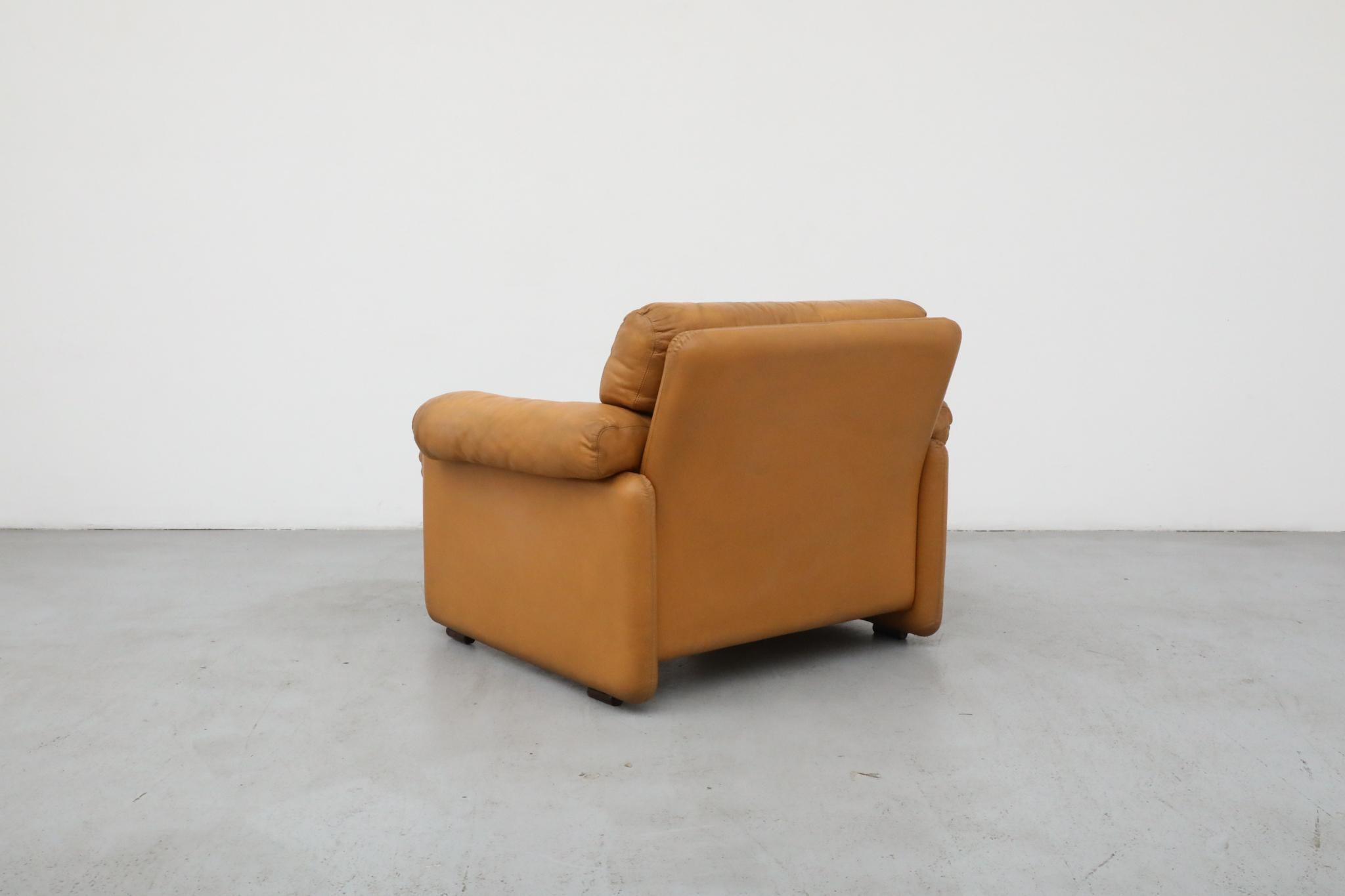 Afra & Tobia Scarpa 'Coronado' Butterscotch-Leder-Sessel, 1966 im Zustand „Gut“ im Angebot in Los Angeles, CA