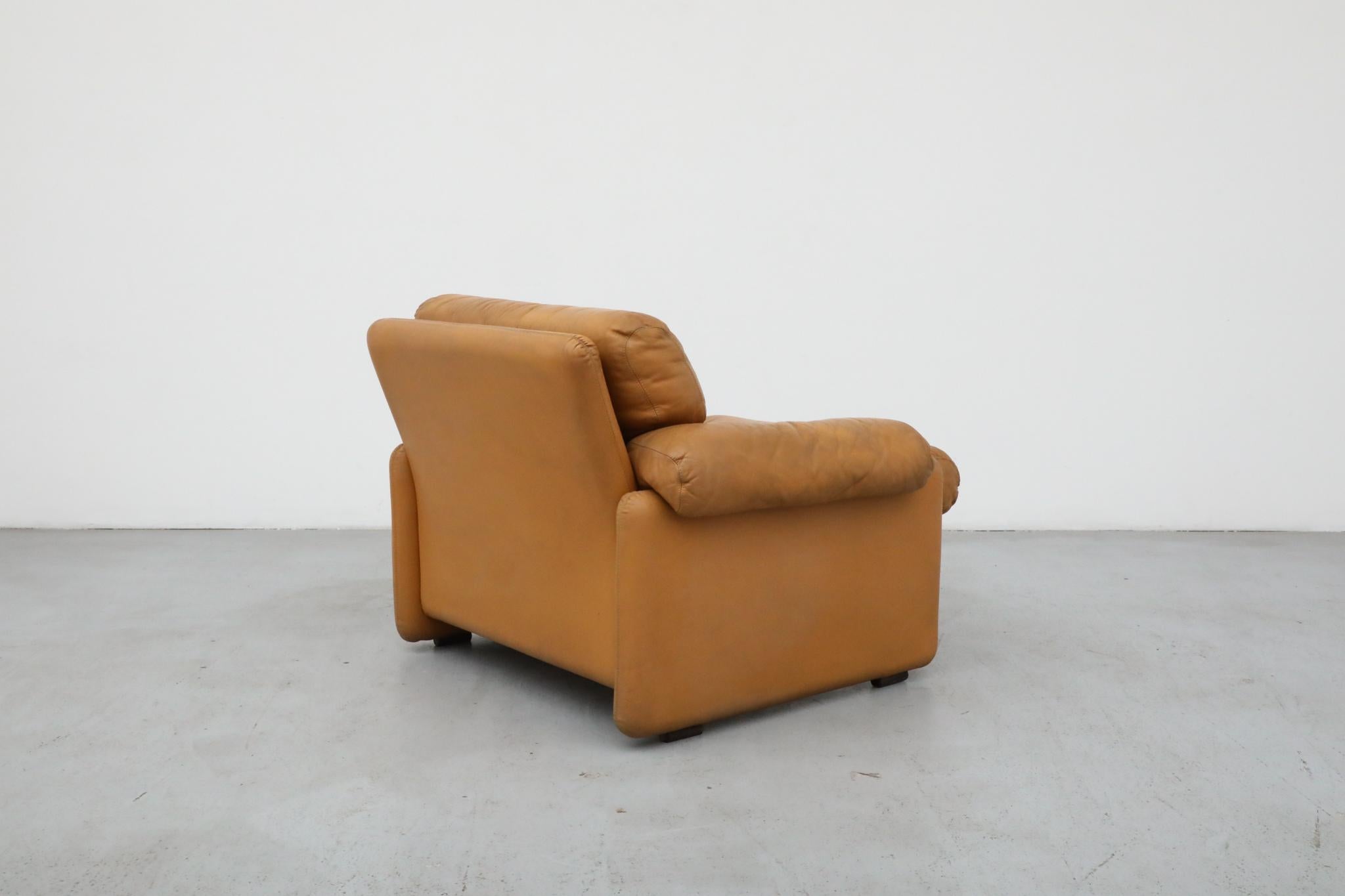 Afra & Tobia Scarpa 'Coronado' Butterscotch-Leder-Sessel, 1966 (Mitte des 20. Jahrhunderts) im Angebot
