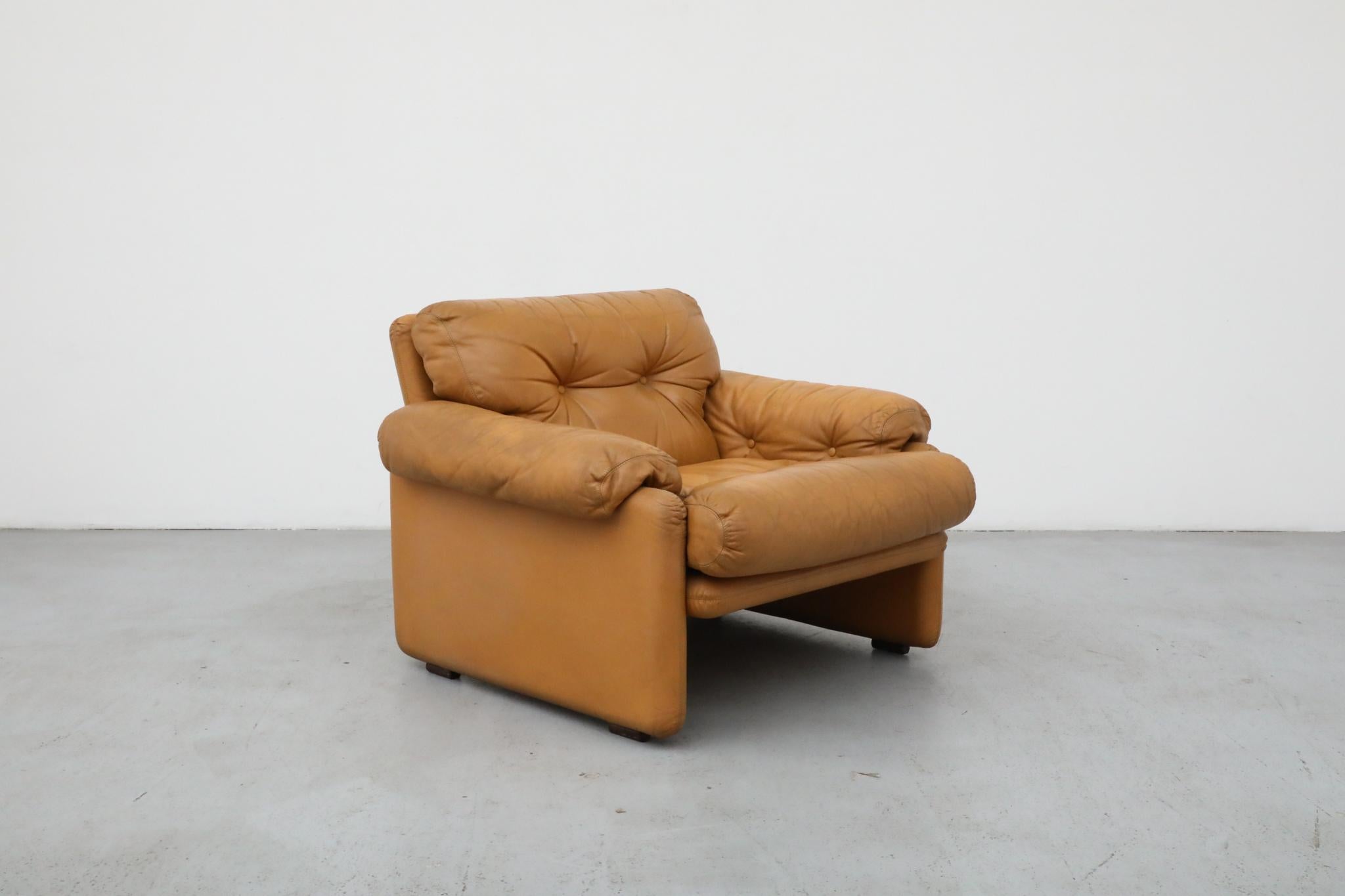 Afra & Tobia Scarpa 'Coronado' Butterscotch-Leder-Sessel, 1966 im Angebot 2