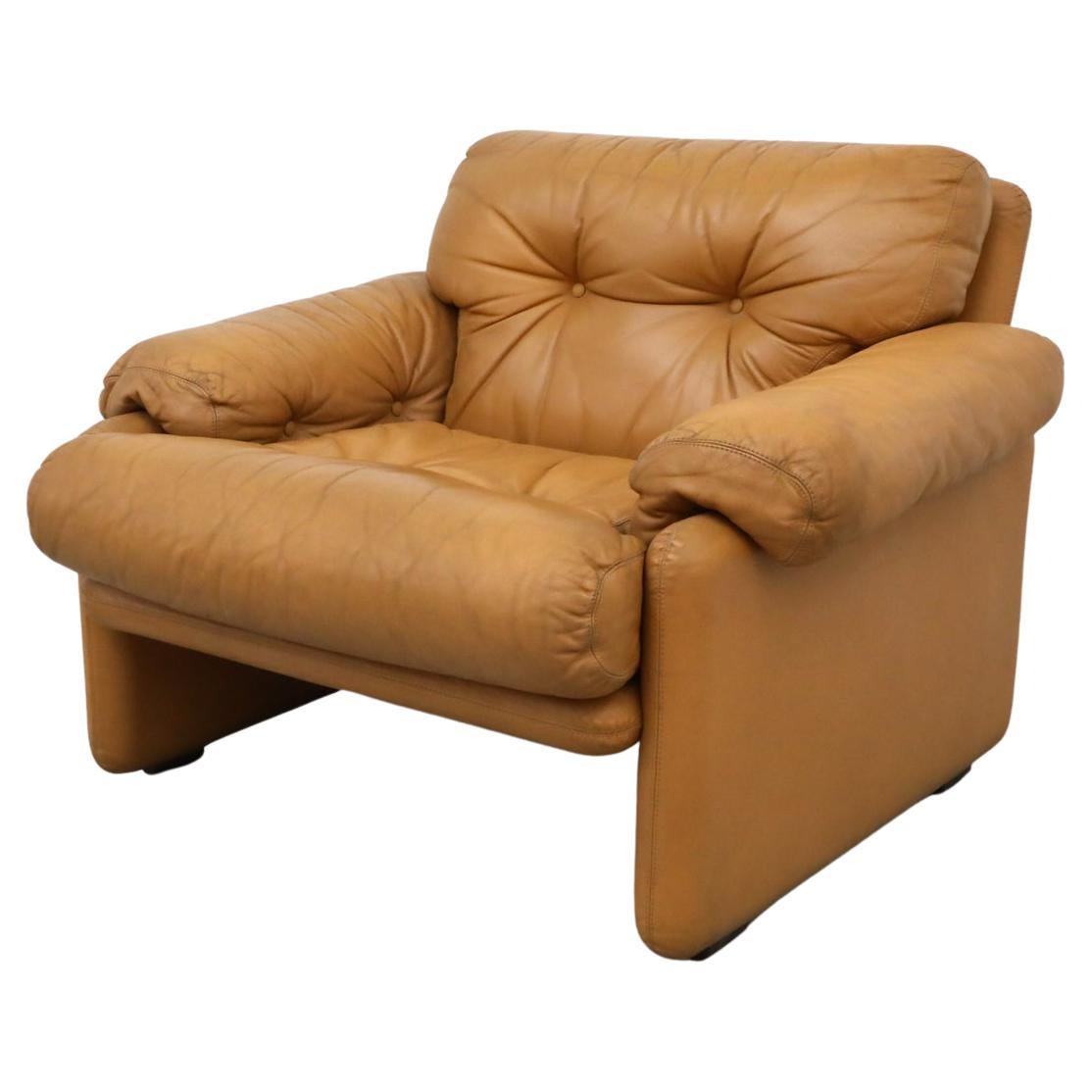 Afra & Tobia Scarpa 'Coronado' Butterscotch-Leder-Sessel, 1966 im Angebot