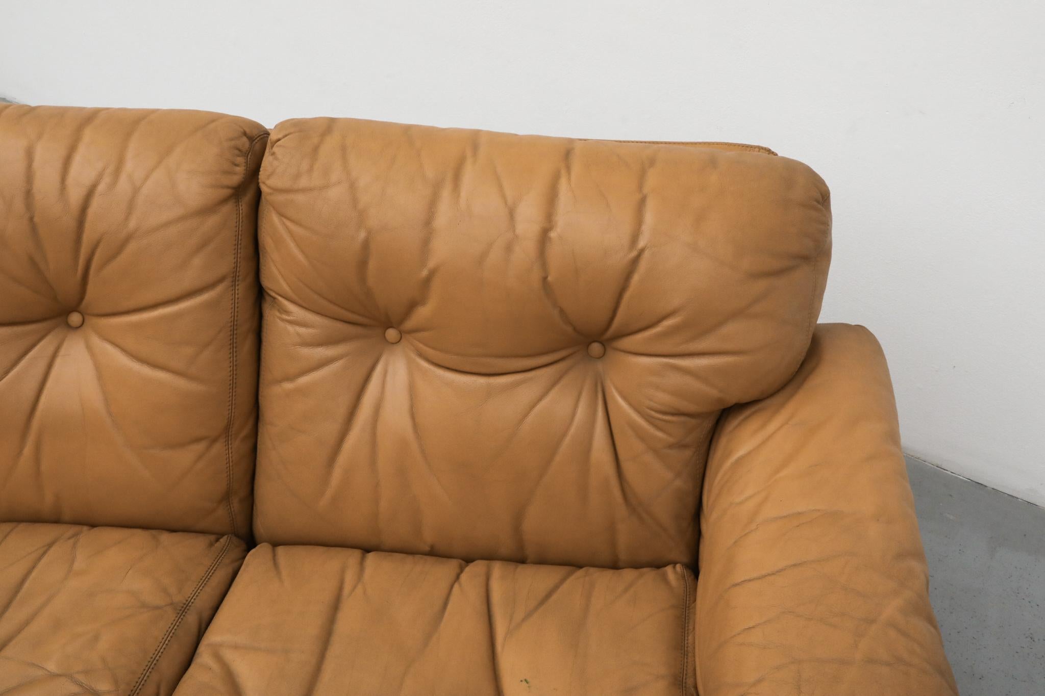 Afra & Tobia Scarpa 'Coronado' Sofa in Butterscotch Leather for B&B Italia, 1966 im Angebot 3