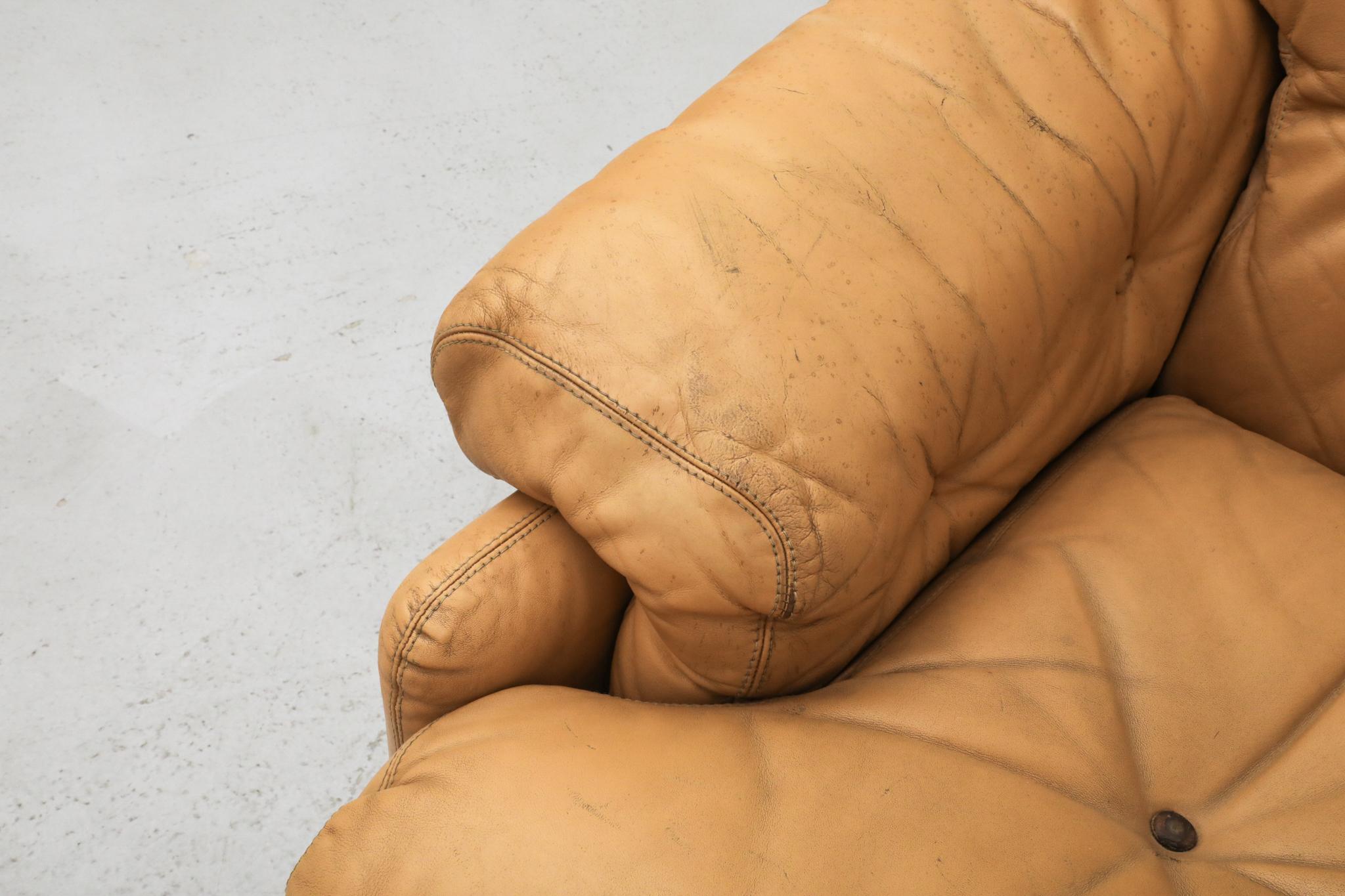 Afra & Tobia Scarpa 'Coronado' Sofa in Butterscotch Leather for B&B Italia, 1966 im Angebot 4