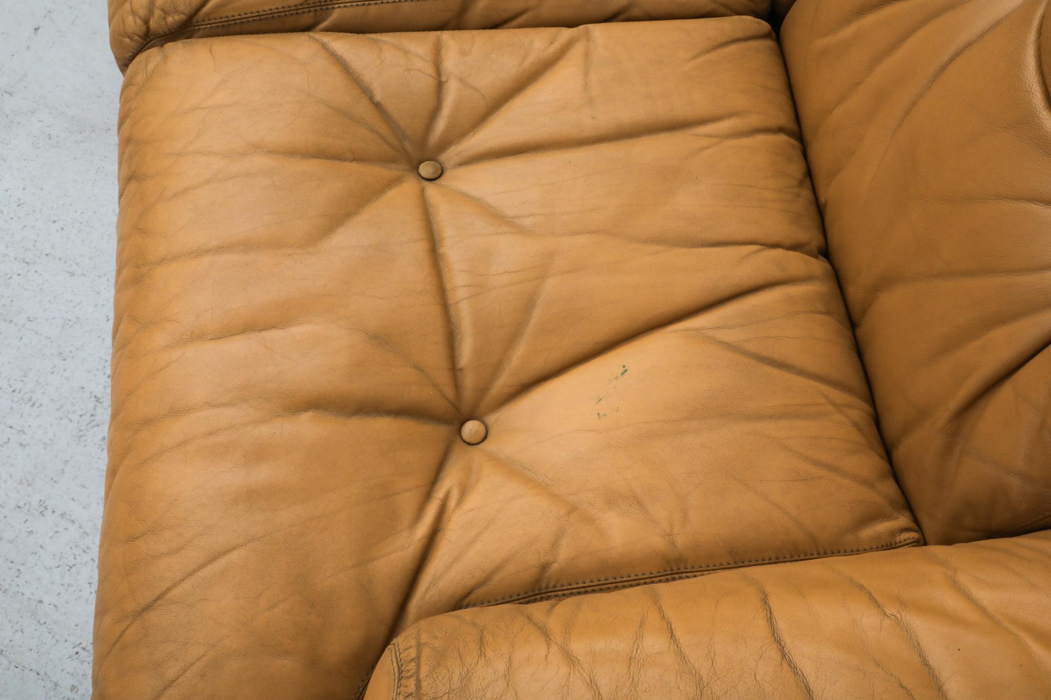 Afra & Tobia Scarpa 'Coronado' Sofa in Butterscotch Leather for B&B Italia, 1966 im Angebot 7