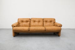 Divano 'Coronado' di Afra & Tobia Scarpa in pelle color burro per B&B Italia, 1966