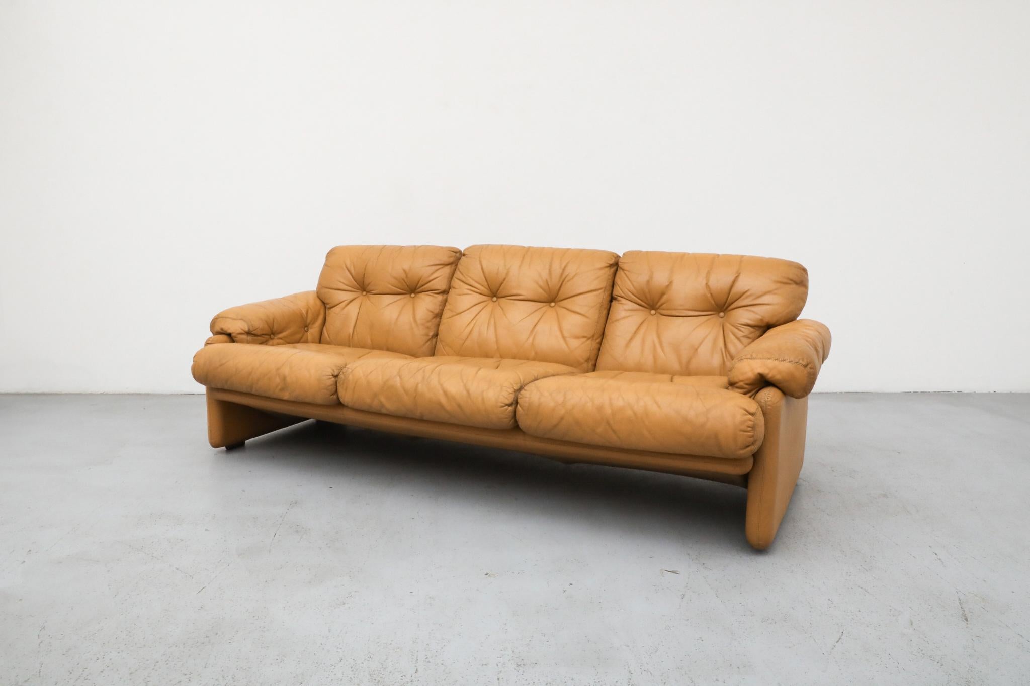 Afra & Tobia Scarpa 'Coronado' Sofa in Butterscotch Leather for B&B Italia, 1966 (Moderne der Mitte des Jahrhunderts) im Angebot