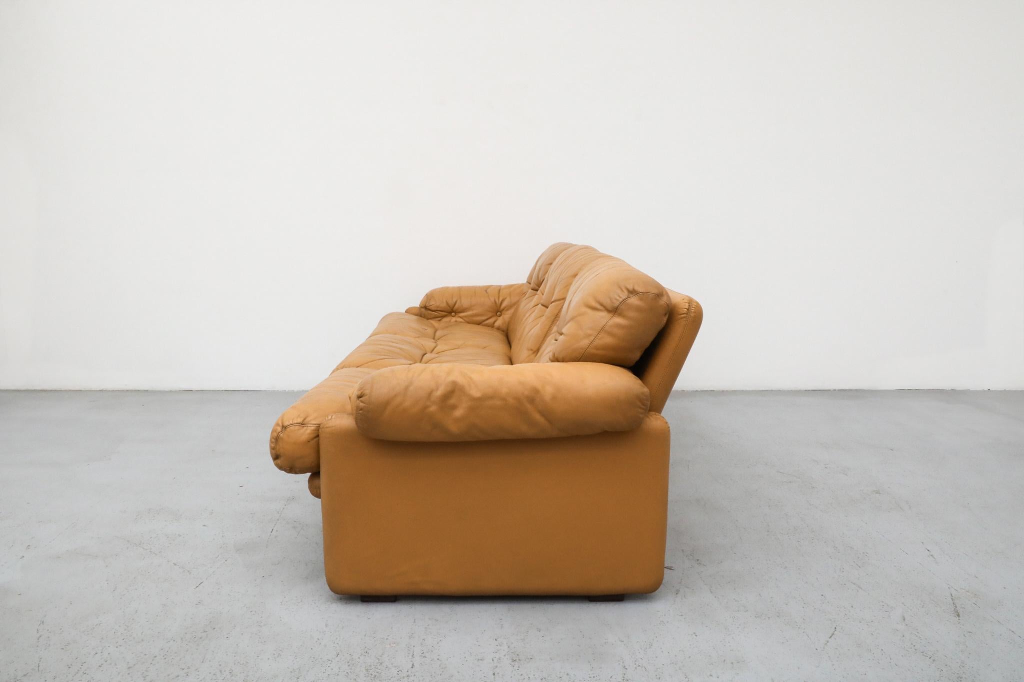 Afra & Tobia Scarpa 'Coronado' Sofa in Butterscotch Leather for B&B Italia, 1966 (Italienisch) im Angebot