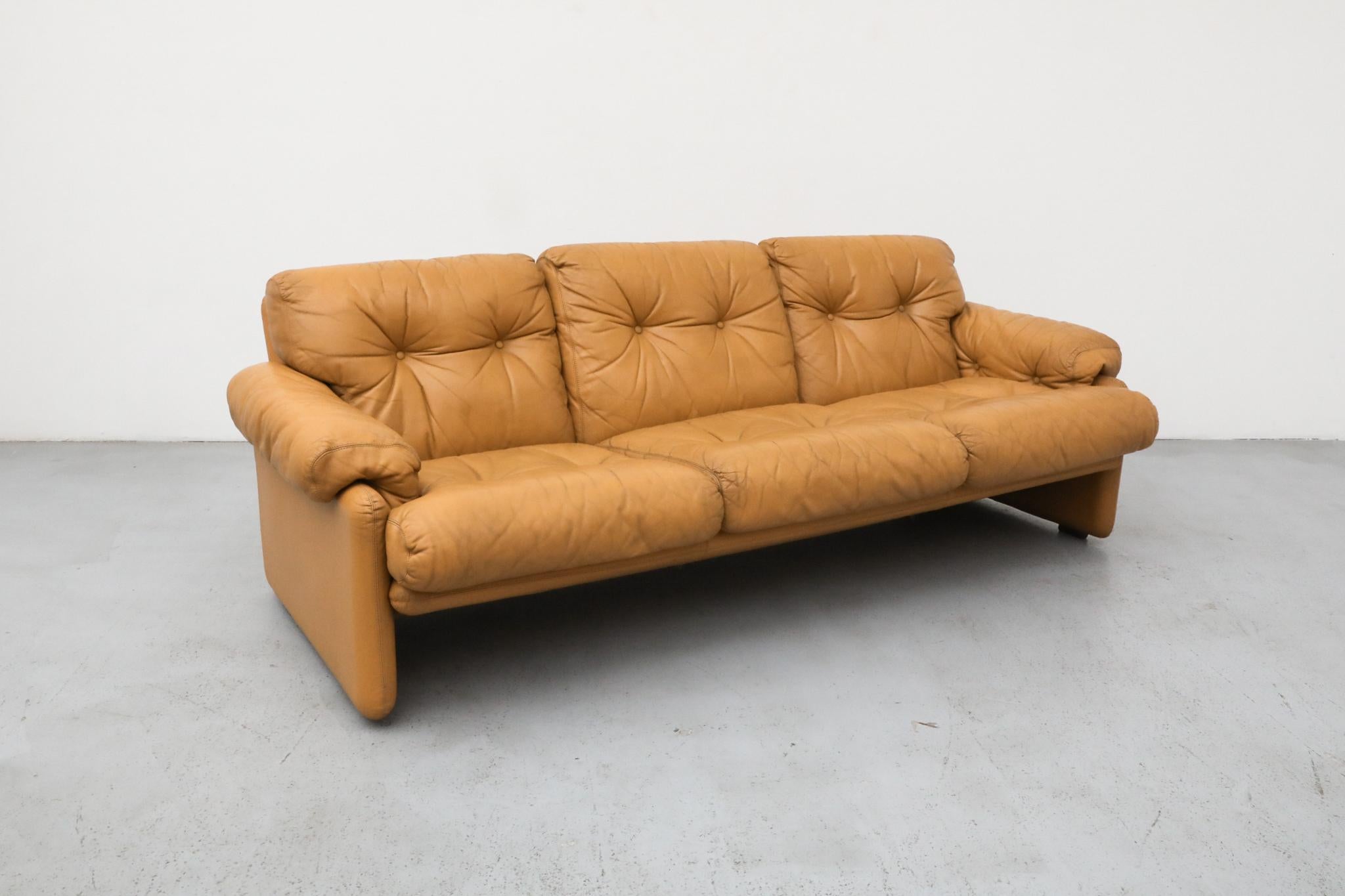 Afra & Tobia Scarpa 'Coronado' Sofa in Butterscotch Leather for B&B Italia, 1966 (Leder) im Angebot