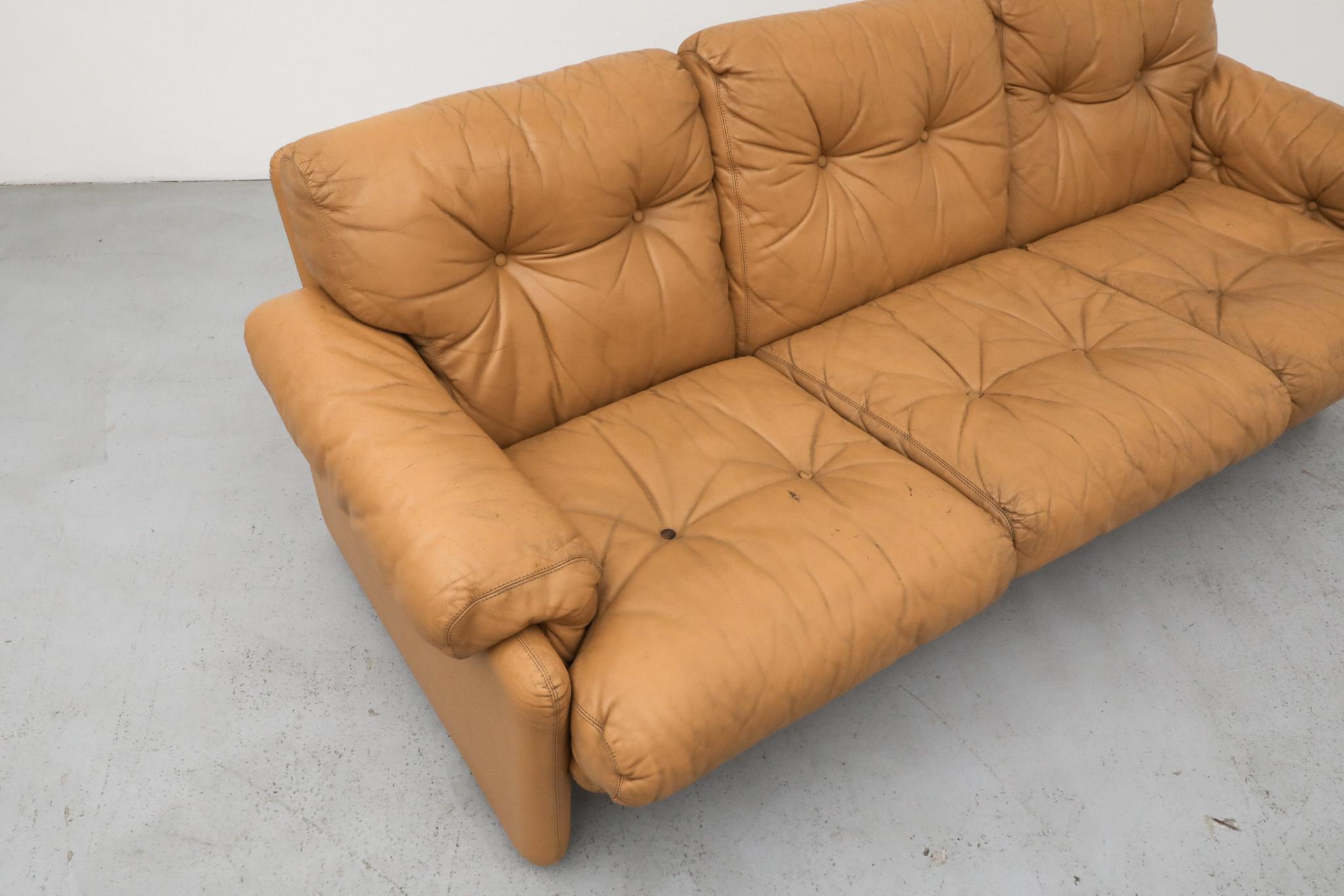 Afra & Tobia Scarpa 'Coronado' Sofa in Butterscotch Leather for B&B Italia, 1966 im Angebot 2