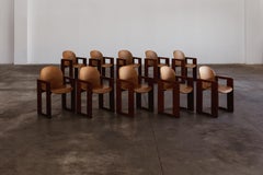 Afra & Tobia Scarpa "Dialogo" Chairs for B&B Italia, Cognac, 1973, Set of 10