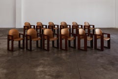 Afra & Tobia Scarpa "Dialogo" Chairs for B&B Italia, Cognac, 1973, Set of 12
