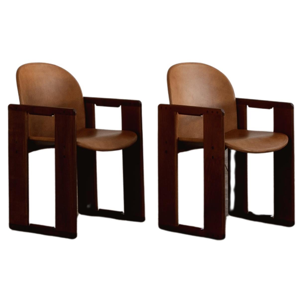 Afra & Tobia Scarpa "Dialogo" Dining Chairs for B&B Italia, 1973, set of 2