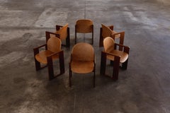 Sillas "Dialogo" de Afra & Tobia Scarpa para B&B Italia, Coñac, 1973, Lote de 6
