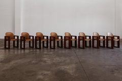 Afra & Tobia Scarpa "Dialogo" Chairs for B&B Italia, Cognac 1973, set of 8