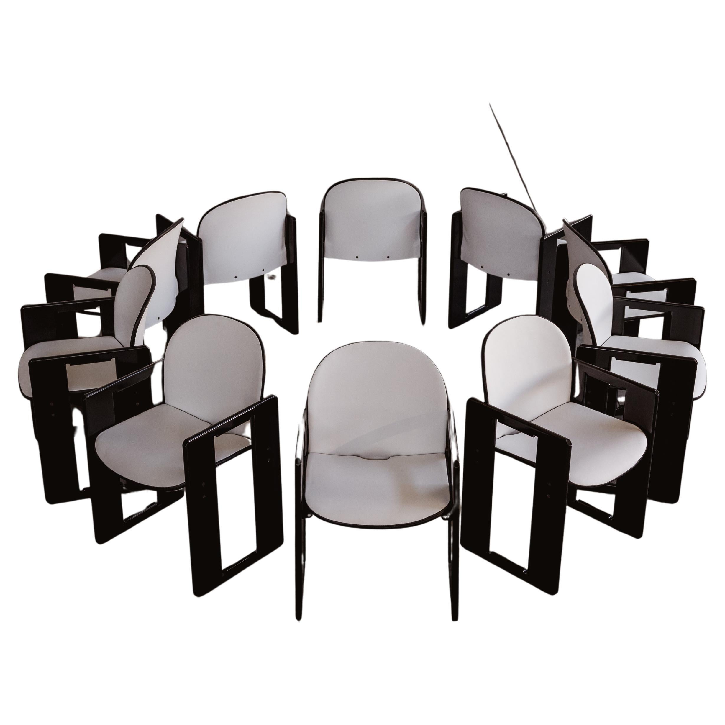 Sedie da pranzo "Dialogo" di Afra
Tobia Scarpa per B&B Italia, 1973, set di 10 pezzi