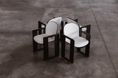 Afra & Tobia Scarpa "Dialogo" Chairs for B&B Italia, White, 1973, Set of 4