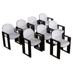Afra & Tobia Scarpa "Dialogo" Chairs for B&B Italia, White, 1973, Set of 8