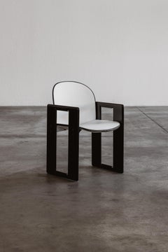 Afra & Tobia Scarpa "Dialogo" Dining Chair for B&B Italia, White Leather, 1973