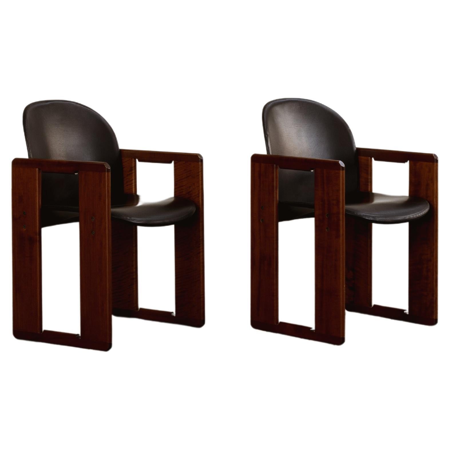 Afra & Tobia Scarpa "Dialogo" Dining Chairs for B&B Italia, 1973, set of 2