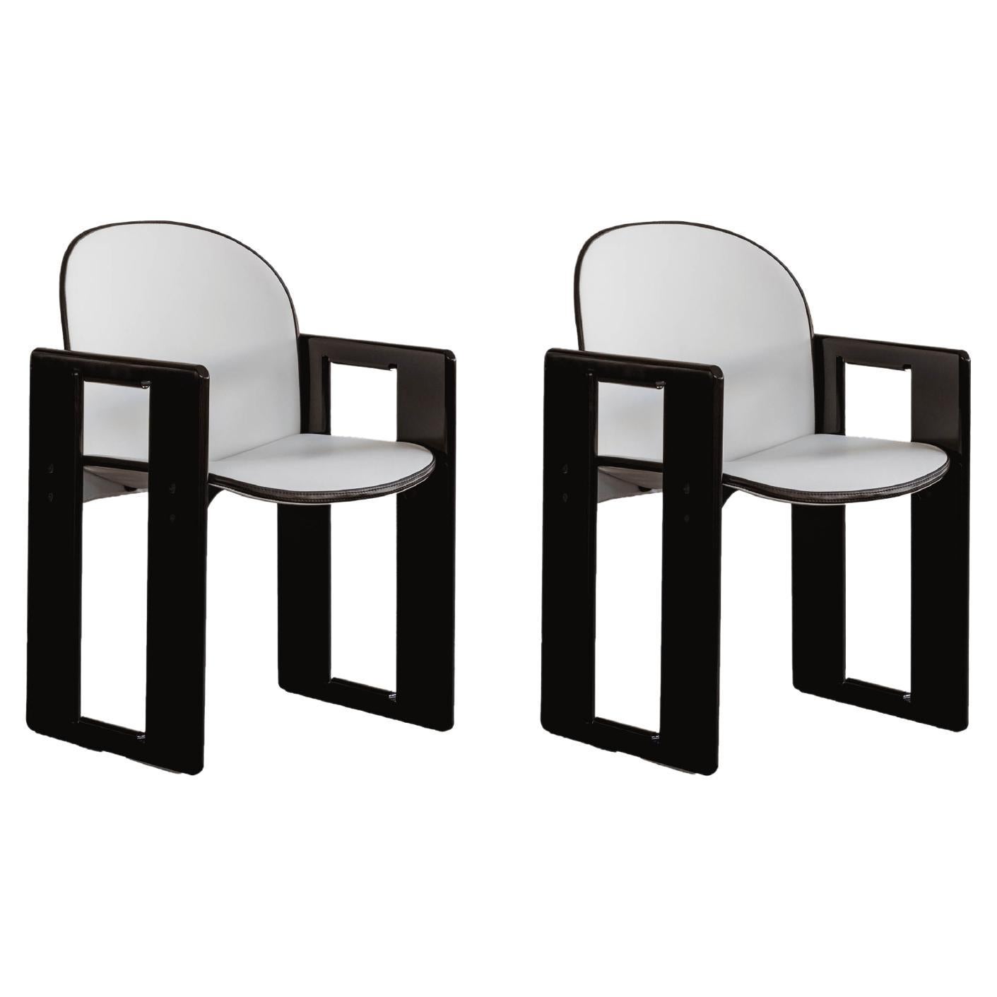 Afra & Tobia Scarpa "Dialogo" Dining Chairs for B&B Italia, 1973, Set of 2