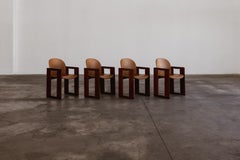Afra & Tobia Scarpa "Dialogo" Chairs for B&B Italia, Cognac, 1973, Set of 4