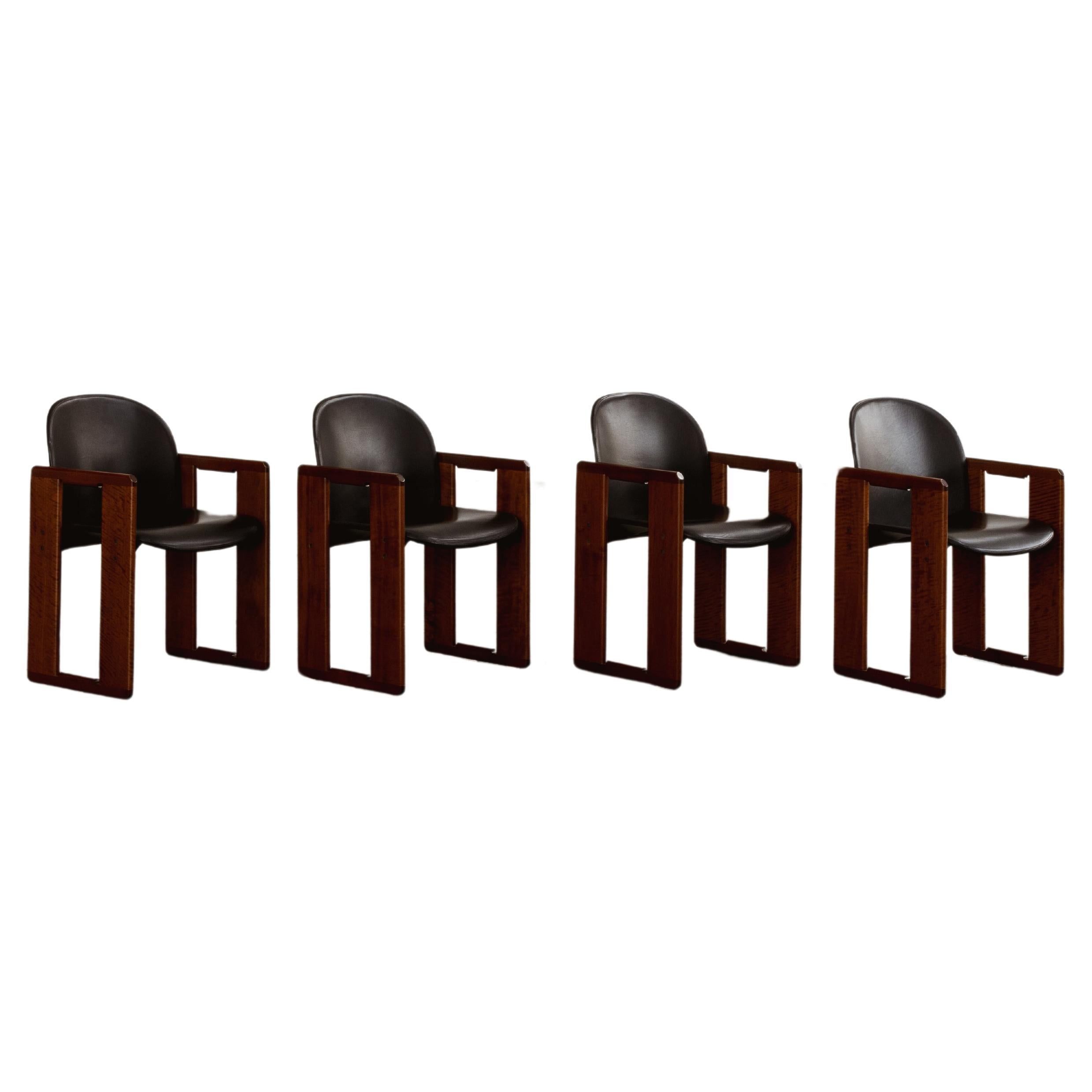 Afra & Tobia Scarpa "Dialogo" Dining Chairs for B&B Italia, 1973, set of 4
