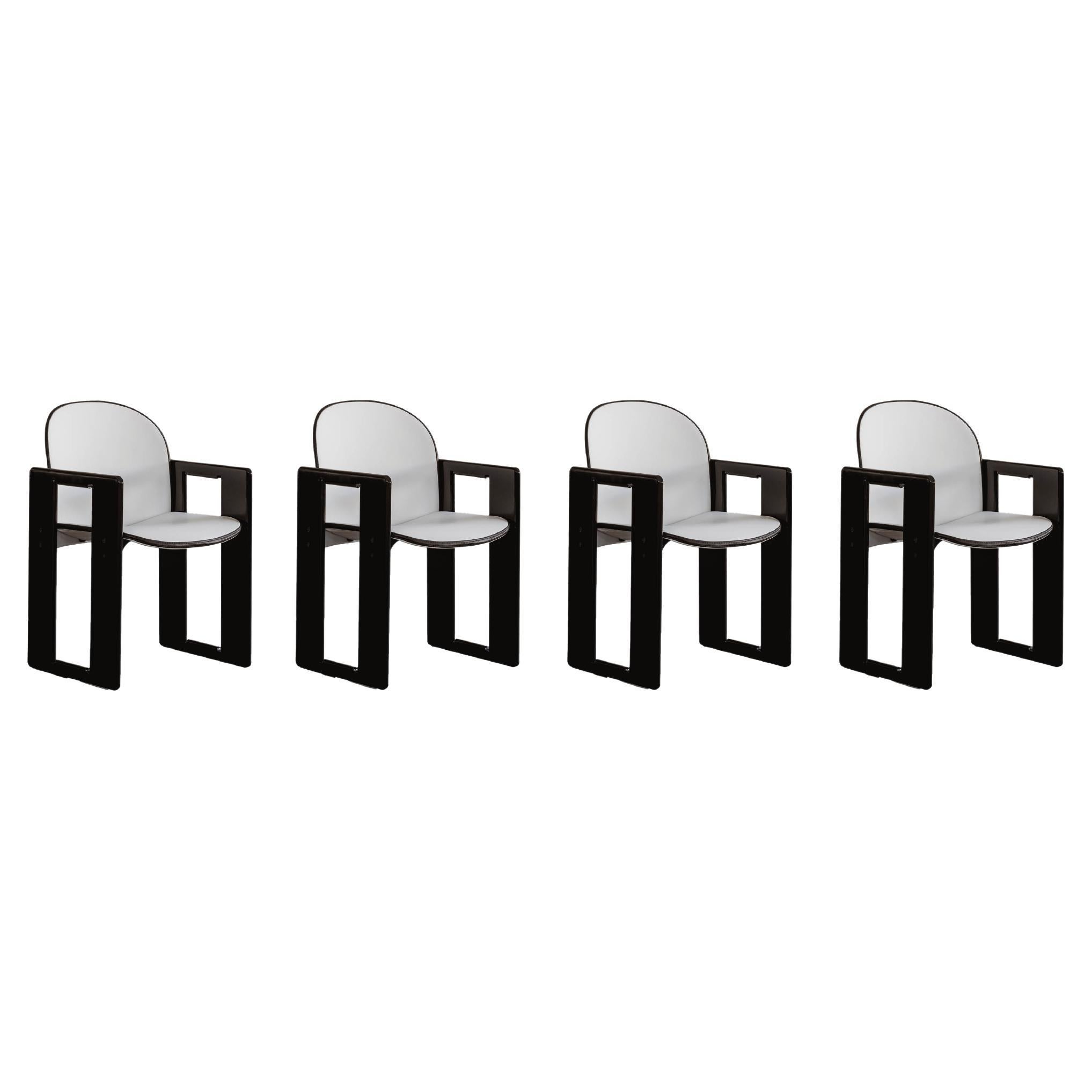 Afra & Tobia Scarpa "Dialogo" Dining Chairs for B&B Italia, 1973, Set of 4