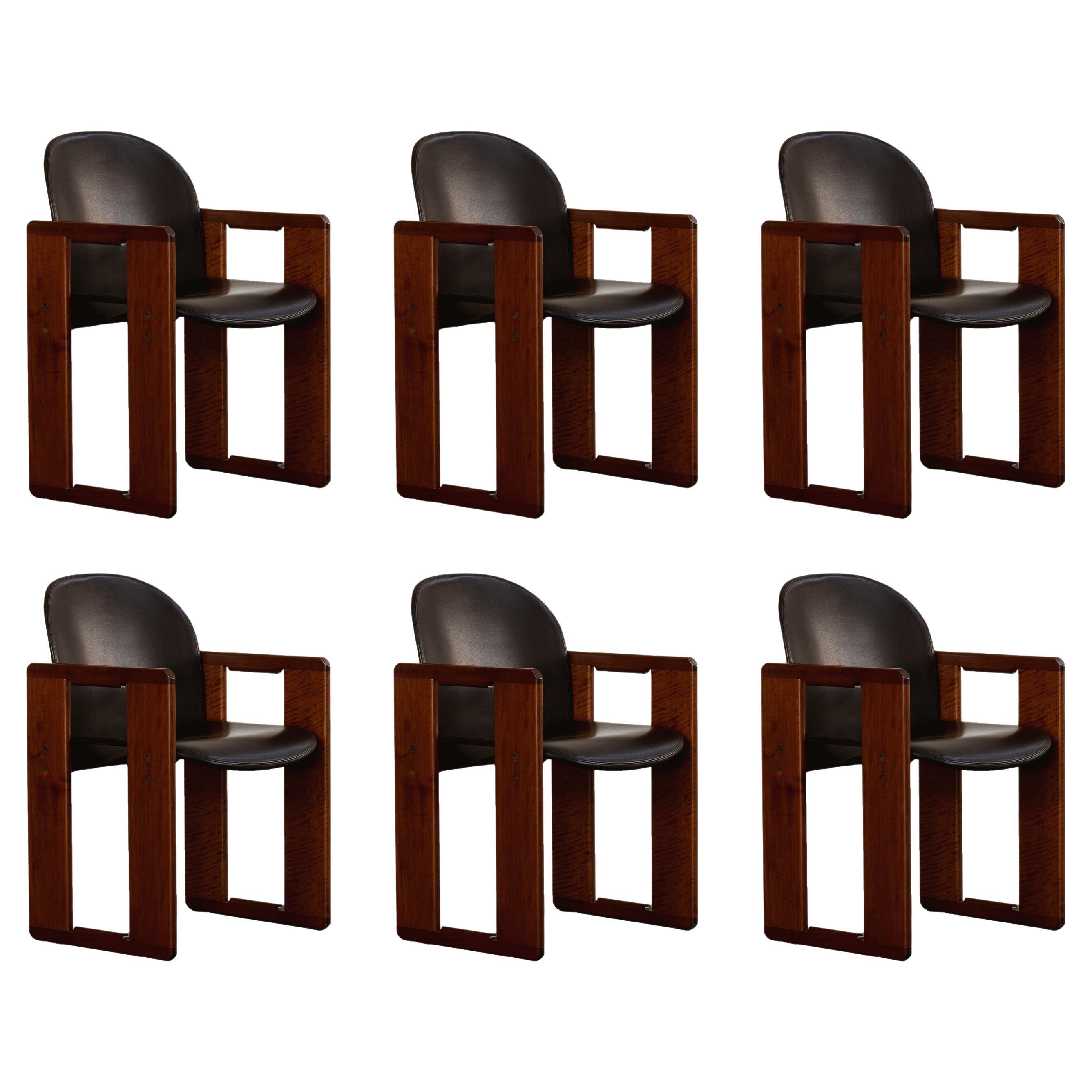Afra & Tobia Scarpa "Dialogo" Dining Chairs for B&B Italia, 1973, set of 6