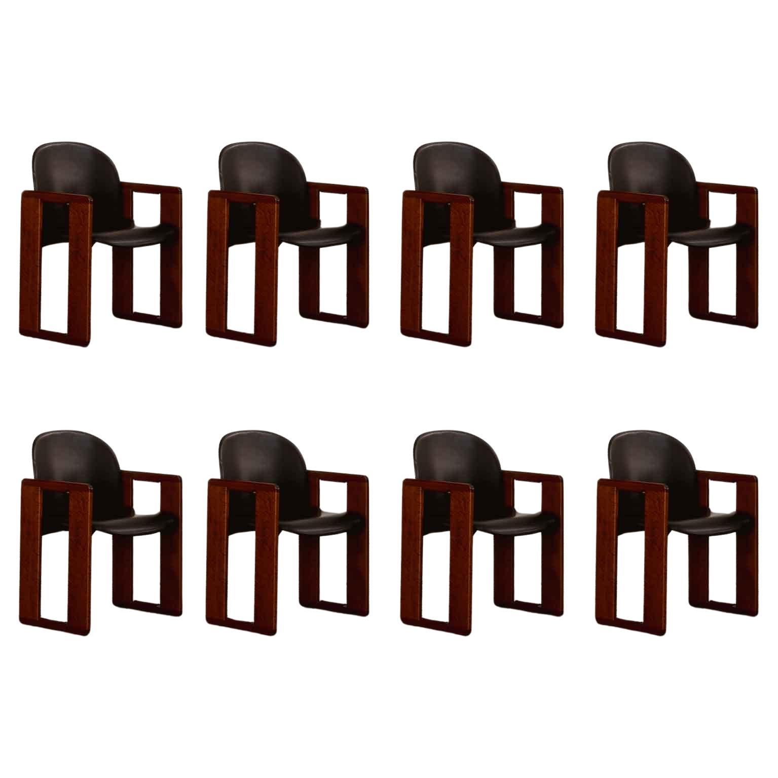 Afra & Tobia Scarpa "Dialogo" Dining Chairs for B&B Italia, 1973, set of 8