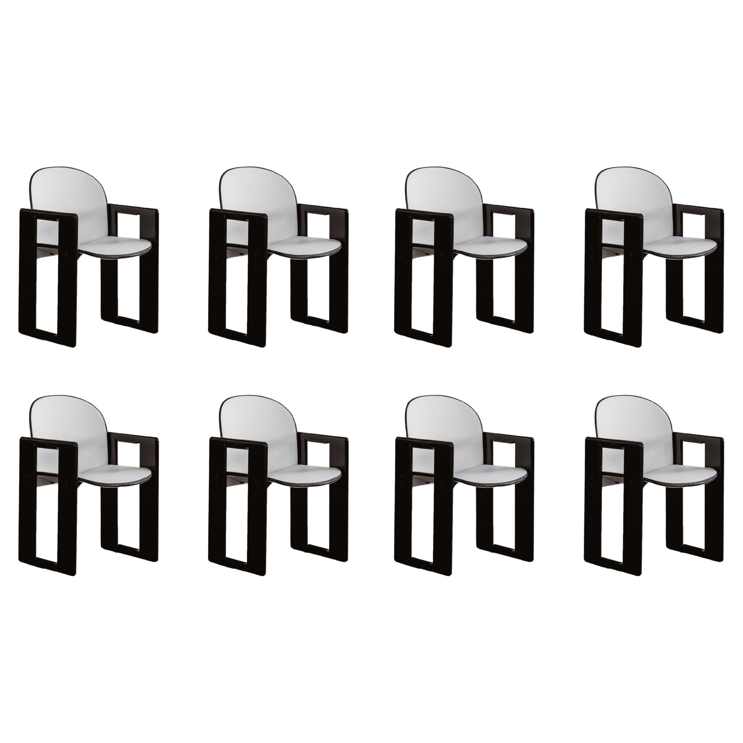 Afra & Tobia Scarpa "Dialogo" Dining Chairs for B&B Italia, 1973, Set of 8