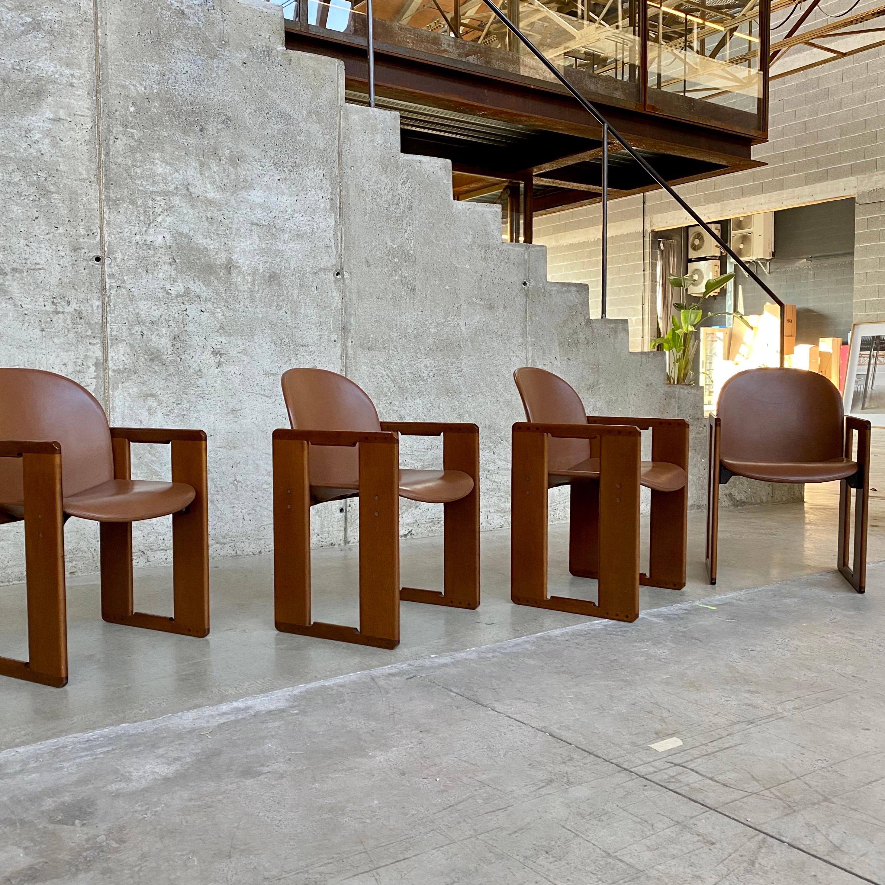 Late 20th Century Afra & Tobia Scarpa “Dialogo” Dining Chairs for B&B Italia, 1974, Set of 4