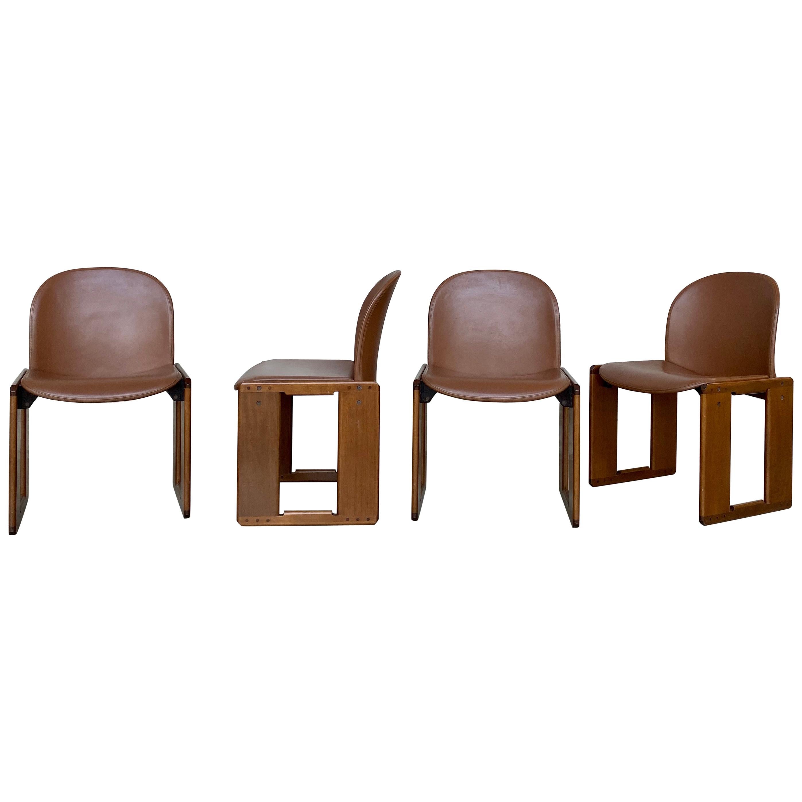Afra & Tobia Scarpa “Dialogo” Dining Chairs for B&B Italia, 1974, Set of 4