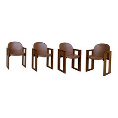 Afra & Tobia Scarpa “Dialogo” Dining Chairs for B&B Italia, 1974, Set of 4