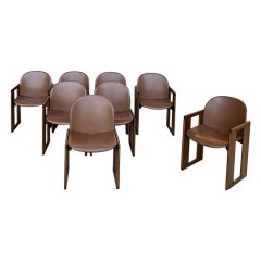 Afra & Tobia Scarpa “Dialogo” Dining Chairs for B&B Italia, 1974, Set of 8