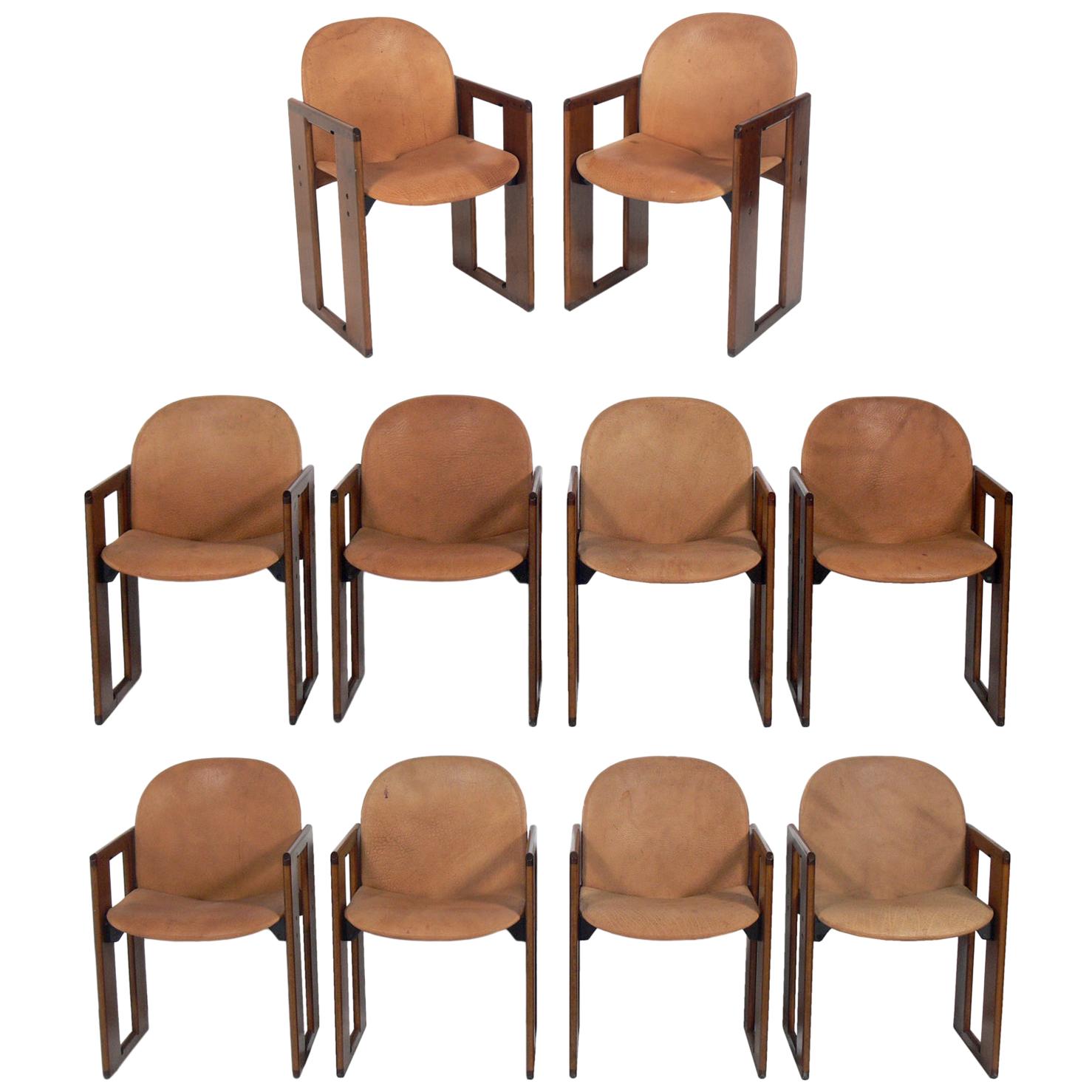 Afra & Tobia Scarpa Dialogo Dining Chairs, Set of 10
