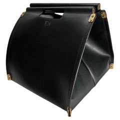 Afra & Tobia Scarpa, sac à bois en cuir et laiton Dimensionefuoco, Italie