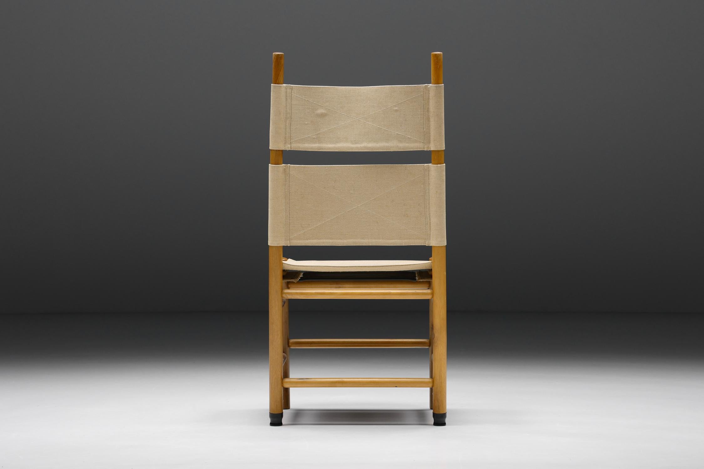 Afra & Tobia Scarpa Dining Chairs, Wood & Fabric, Italian Design, 1970s 4