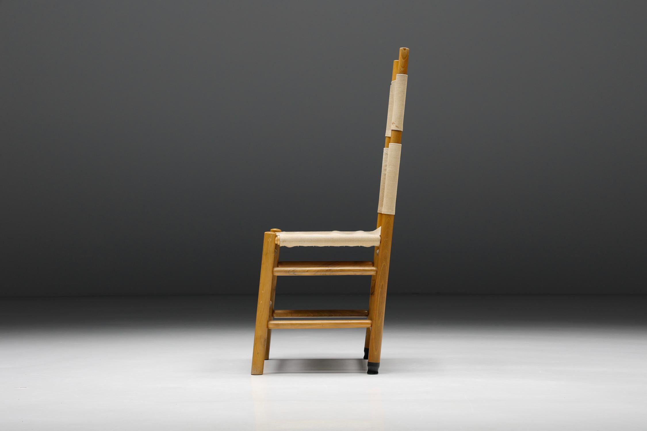 Afra & Tobia Scarpa Dining Chairs, Wood & Fabric, Italian Design, 1970s 5