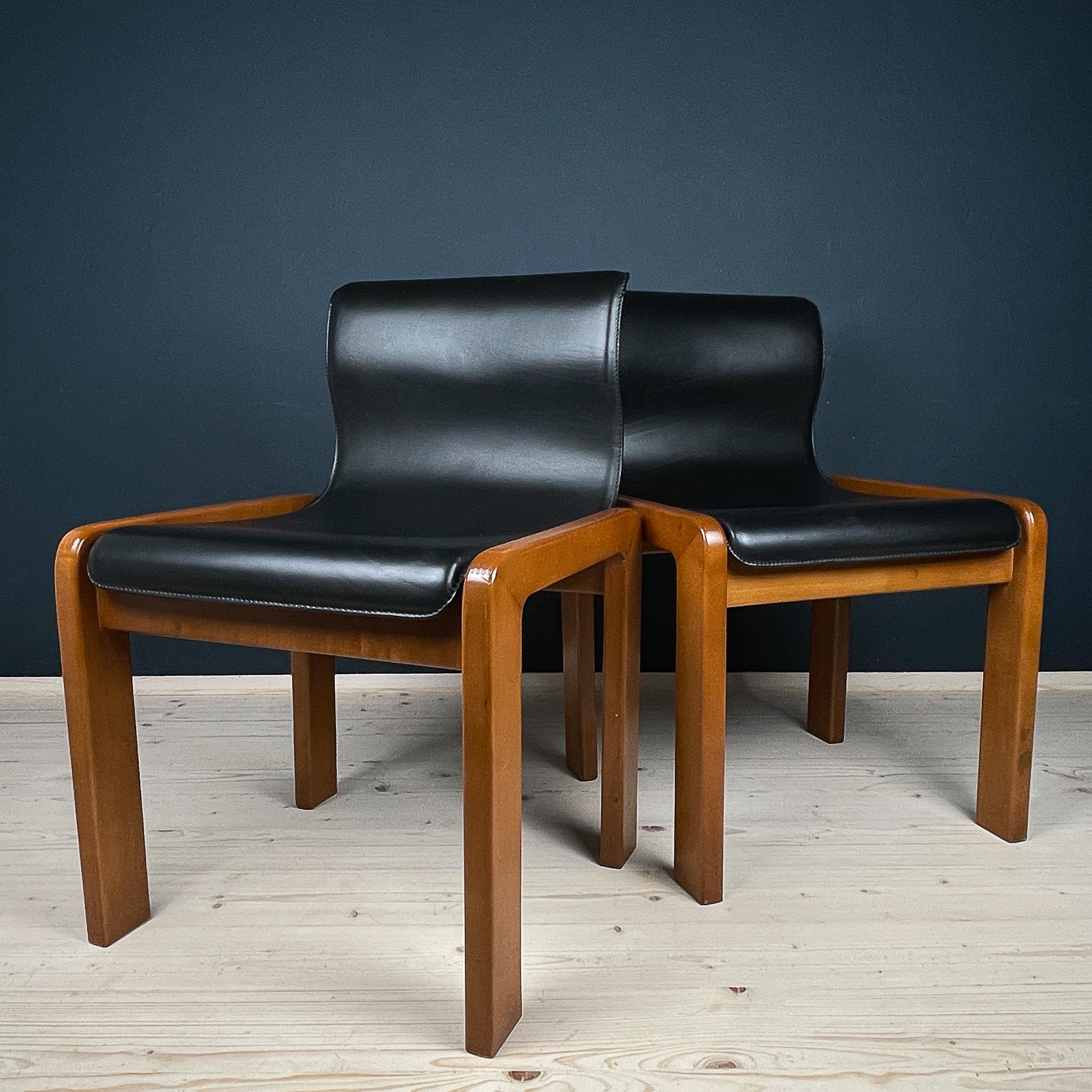 Afra & Tobia Scarpa Dining Room Chairs, Italy 1966, Set of 2 7