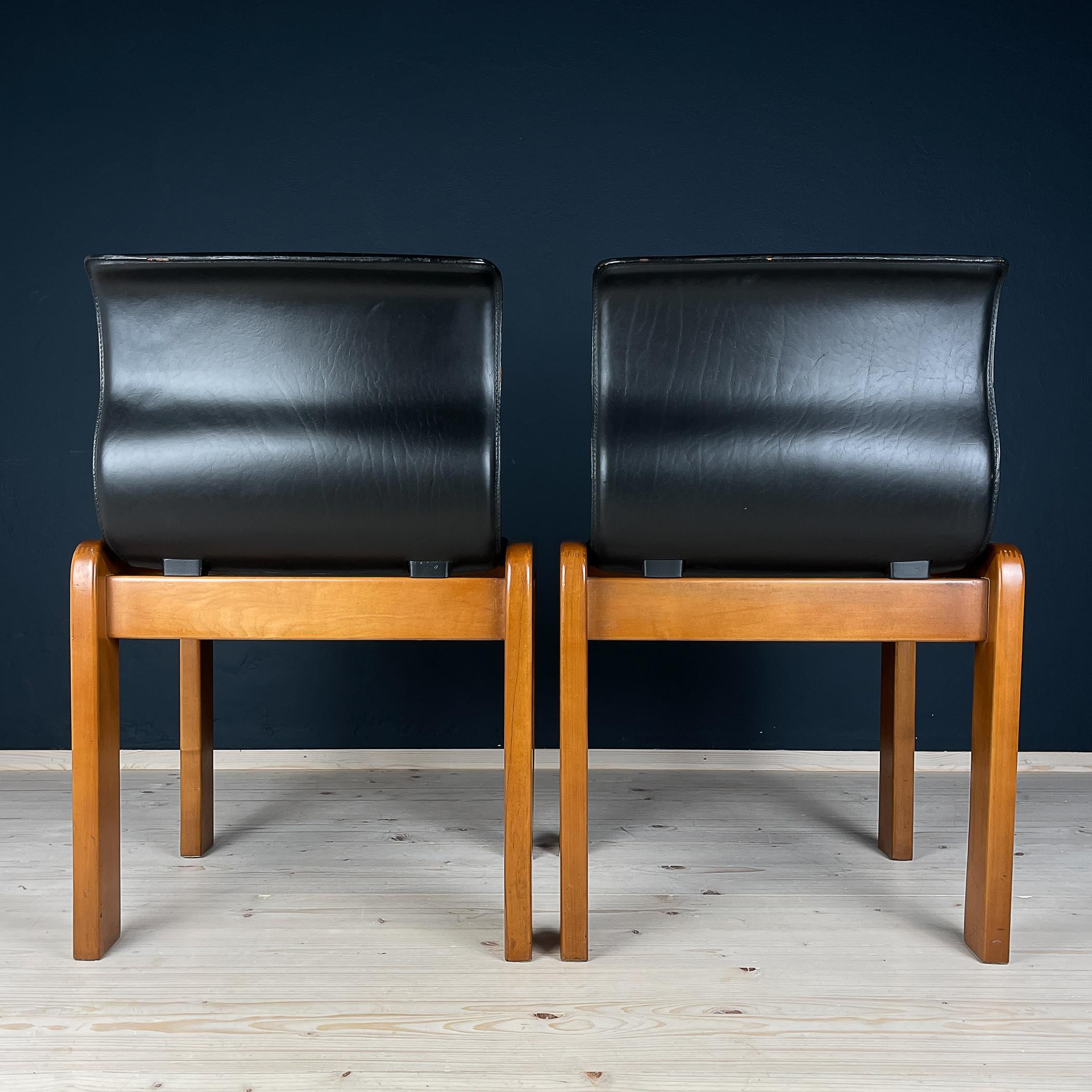 Mid-Century Modern Afra & Tobia Scarpa Dining Room Chairs, Italy 1966, Set of 2
