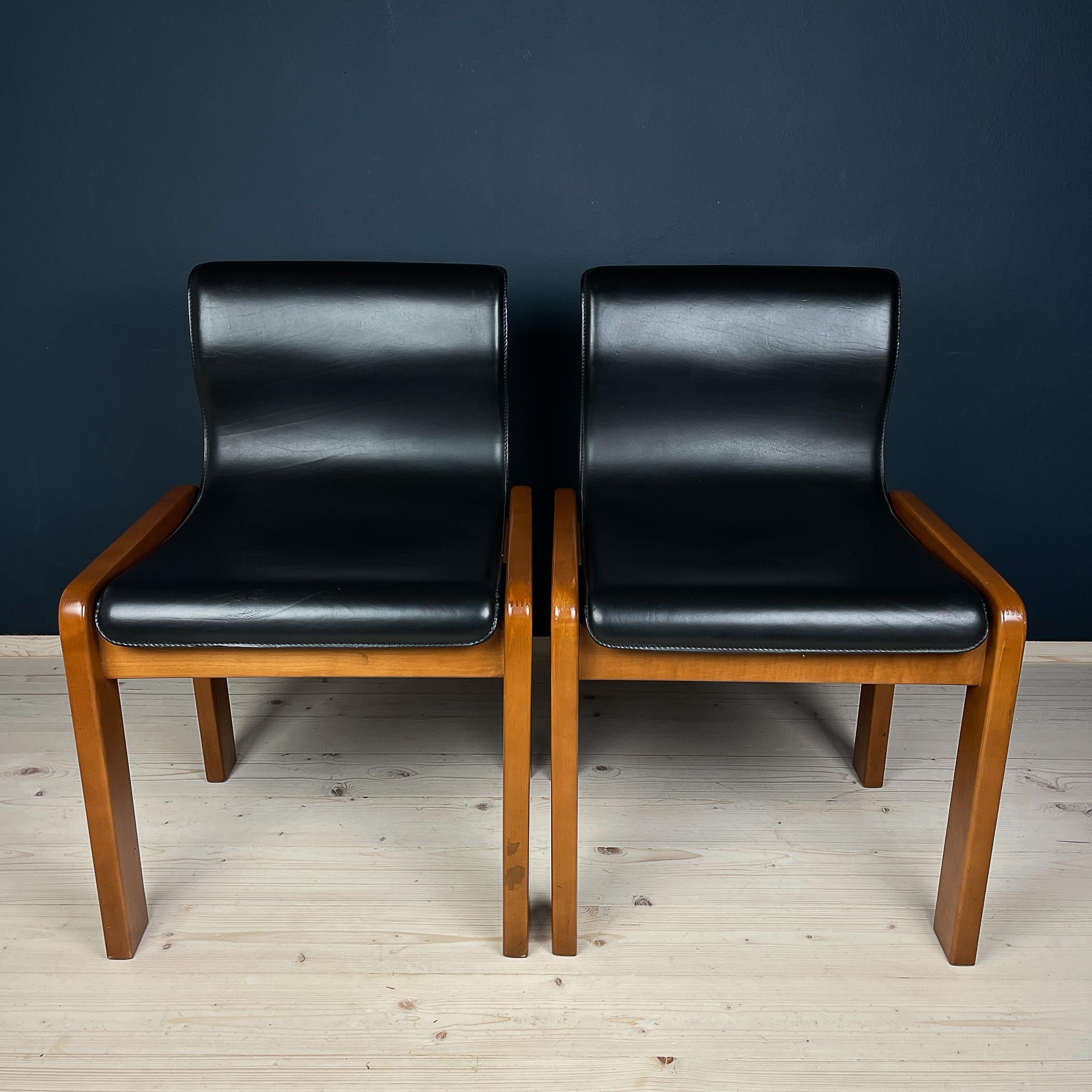 Italian Afra & Tobia Scarpa Dining Room Chairs, Italy 1966, Set of 2